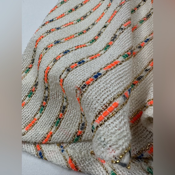 NWT Maeve Anthropologie tweed textured skirt w/ neon/metallic stripes. Size 12 - Picture 4 of 11